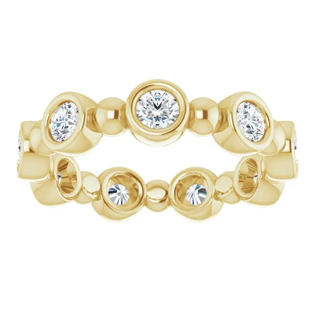 1.00 ct. Round Diamond Eternity Band Bezel Set Ring