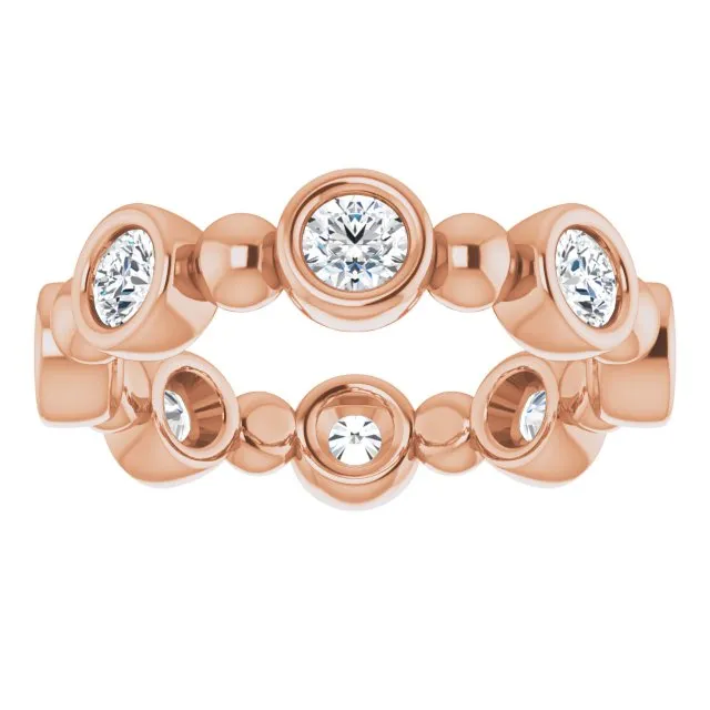 1.00 ct. Round Diamond Eternity Band Bezel Set Ring