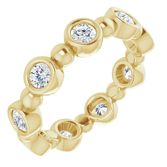 1.00 ct. Round Diamond Eternity Band Bezel Set Ring