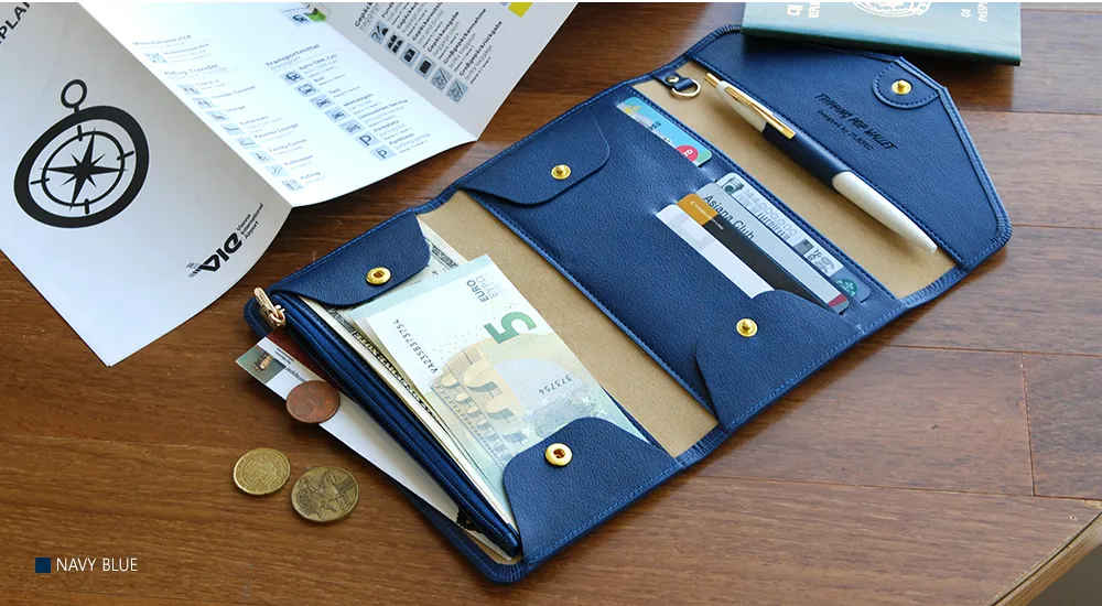 All-in-One Leather Travel Pop Clutch (Genuine Leather version)