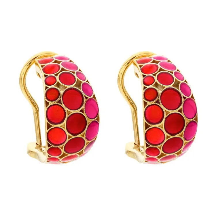 Bubble Crescent 18k Gold Vermeil Sterling Earrings