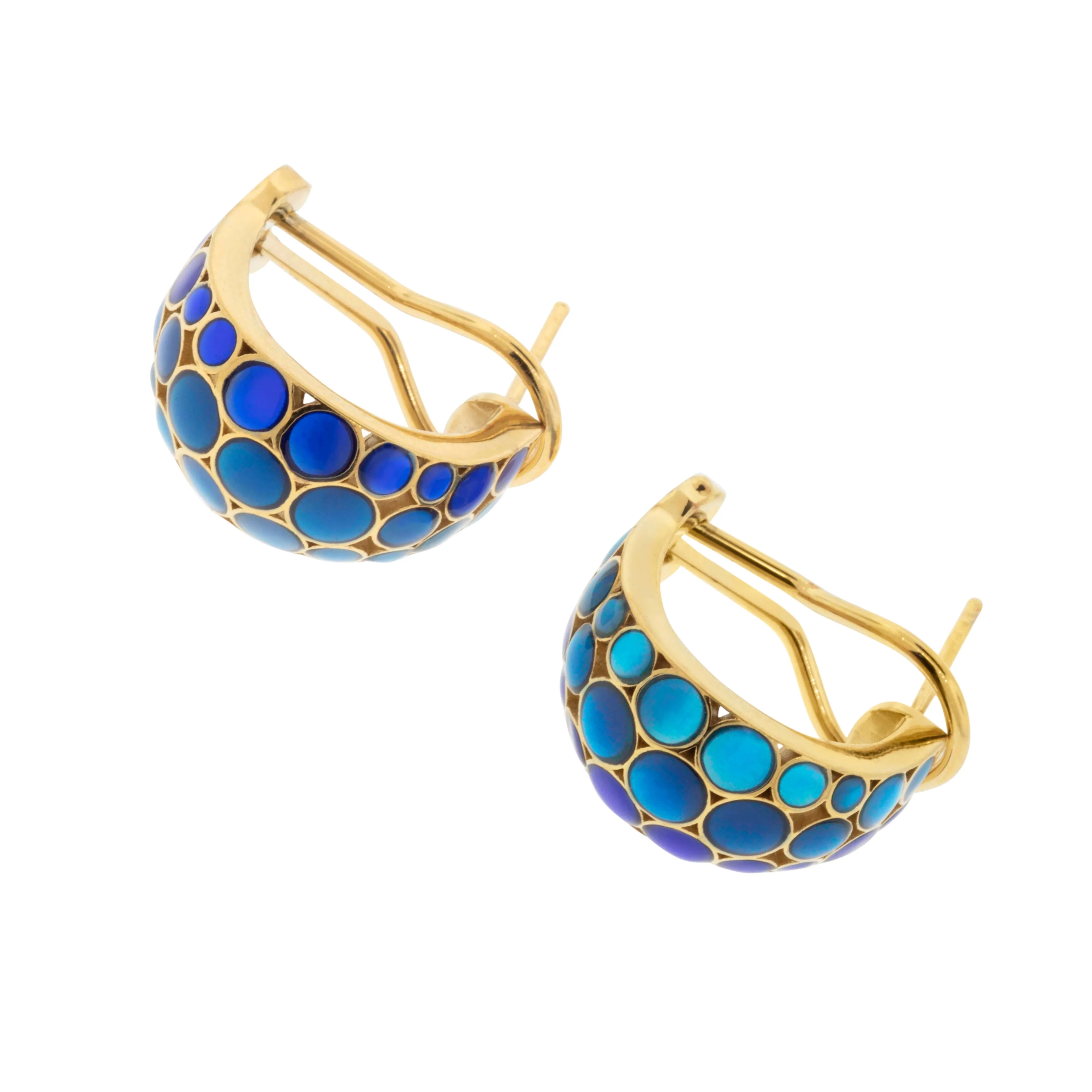 Bubble Crescent 18k Gold Vermeil Sterling Earrings