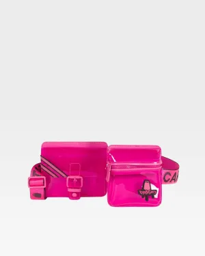 Clear Duo Crossbody Bag in Neon Pink