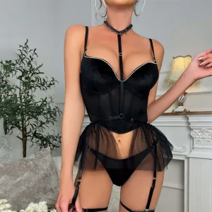 Diamia Lingerie Corset Four Piece Set