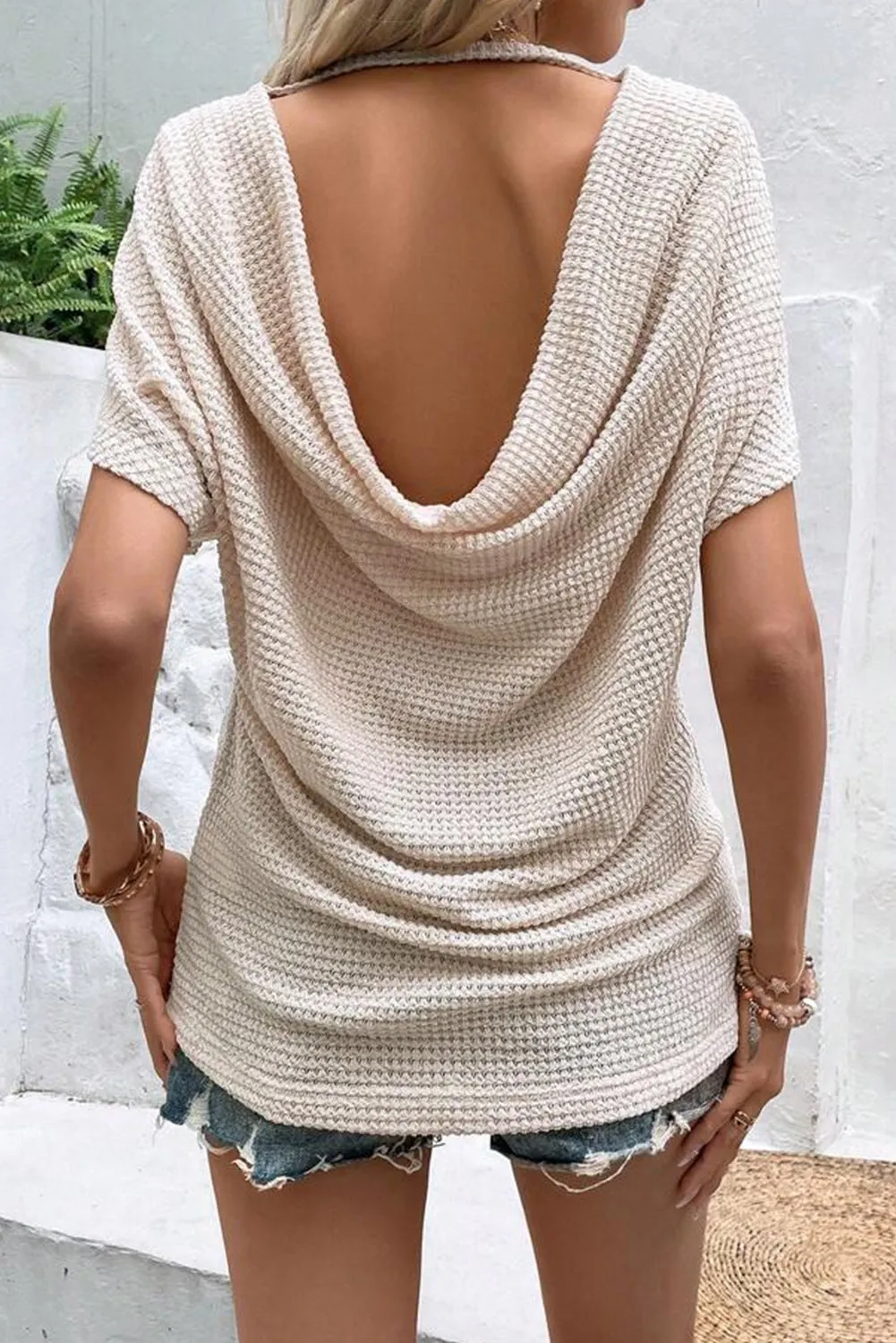 Draped Open Back Top