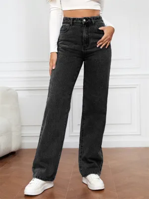 Fashionable Women's Versatile High-rise Jeans