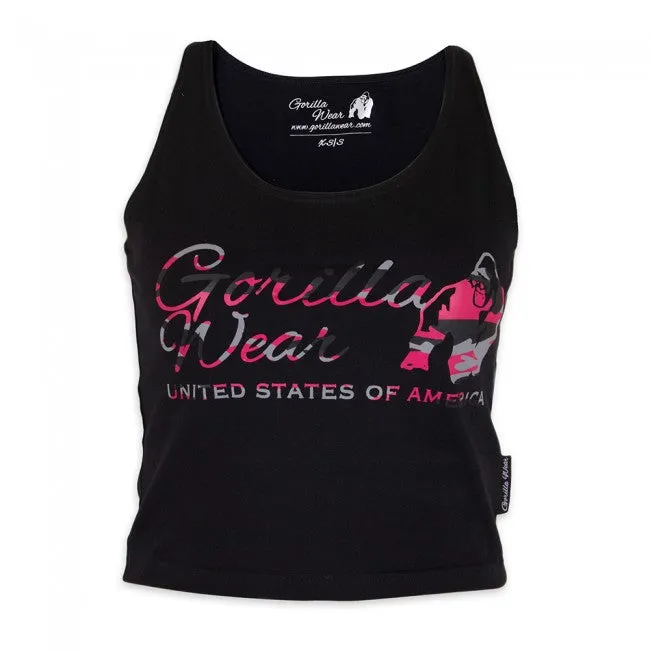 Gorilla Wear - Oakland Crop Tank - Black/Pink Camo