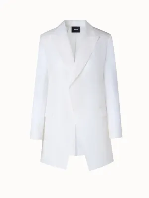 Long Tailored Jacket with Semi-Sheer Sleeve