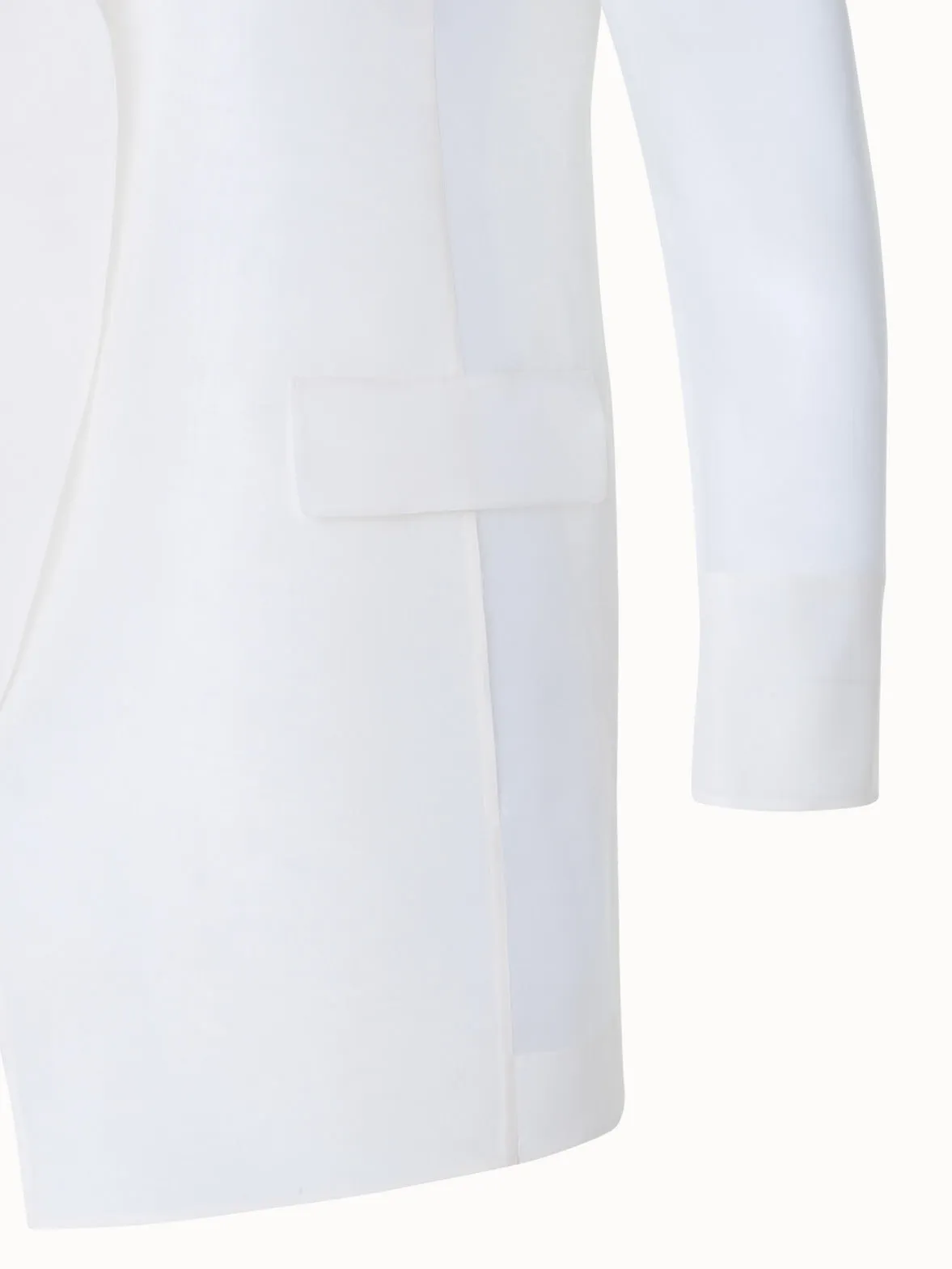 Long Tailored Jacket with Semi-Sheer Sleeve