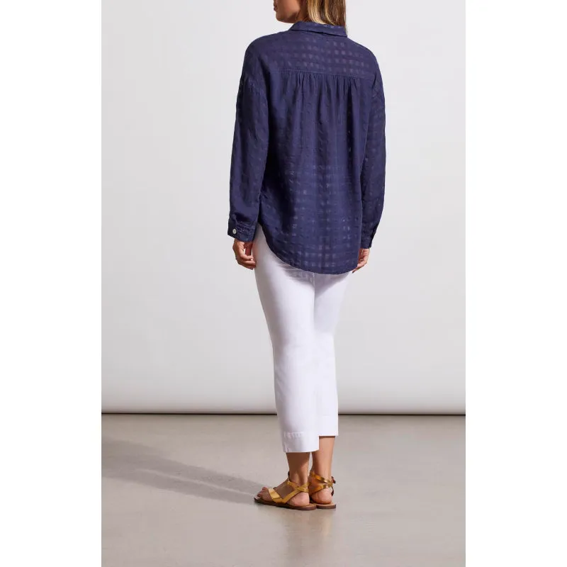 Tribal Long Sleeve Button Front Blouse