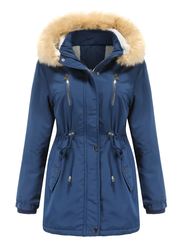 Women's Warm Fashion Winter Coat with Removable Hood